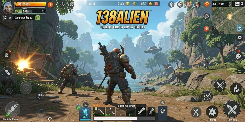 Screenshot gameplay 138ALIEN menampilkan eksplorasi dunia terbuka.
