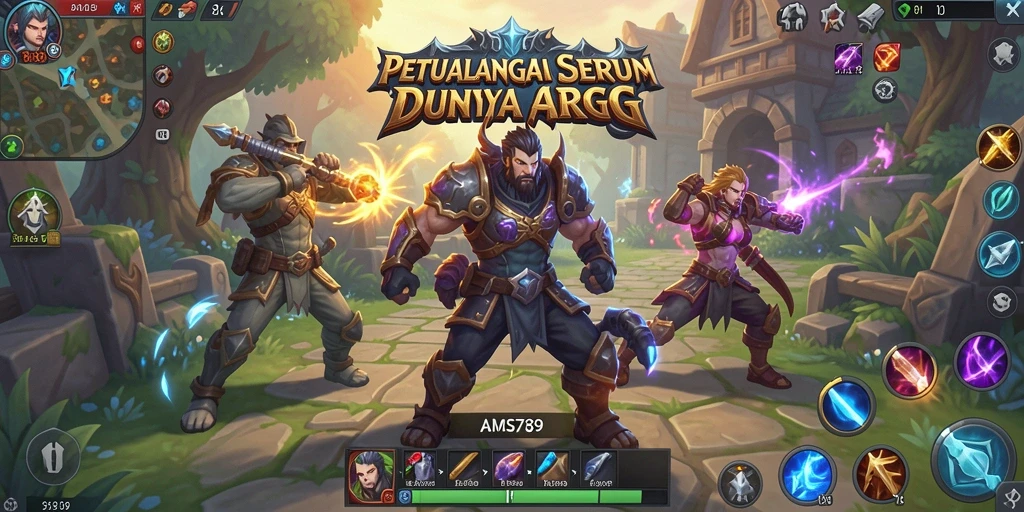 Gameplay petualangan seru dalam AMS789 yang menampilkan pertarungan epik.