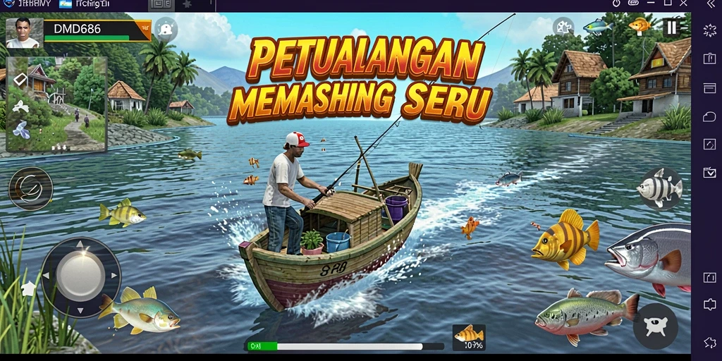 Tangkapan ikan besar dalam gameplay DMD686 yang menarik.