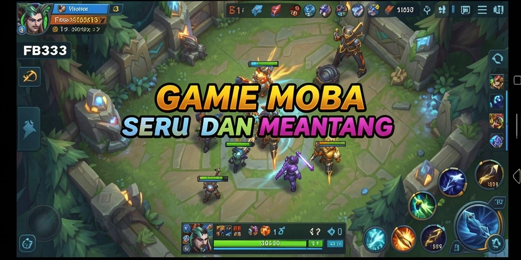 Screenshot gameplay FB333 menampilkan pertarungan seru dalam permainan MOBA.