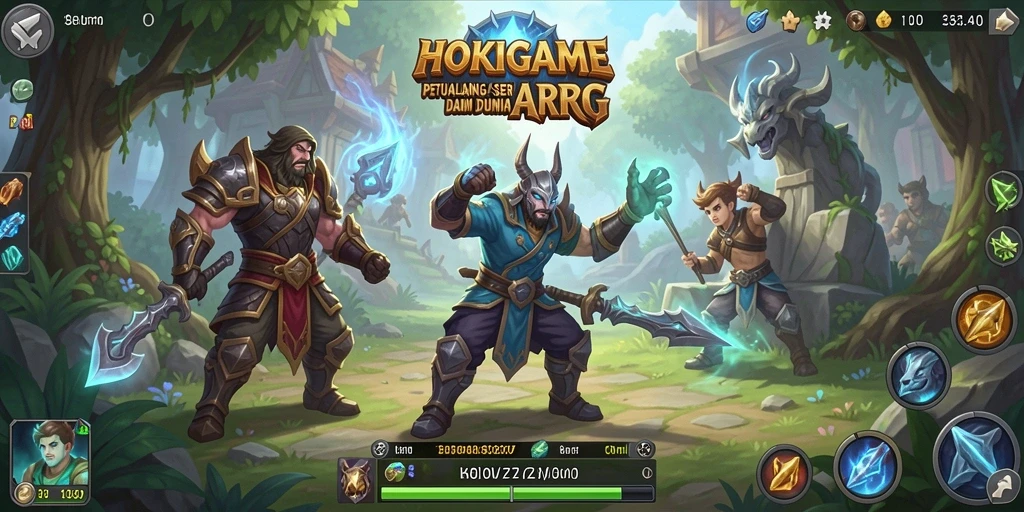 Tampilan gameplay HOKIGAME yang penuh aksi dan petualangan.