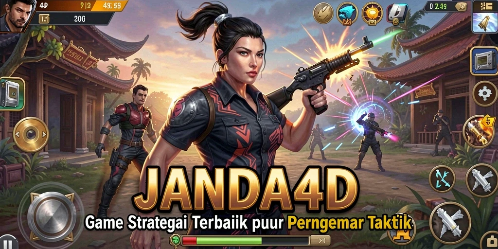 Tampilan gameplay JANDA4D dengan aksi strategi yang mendebarkan.