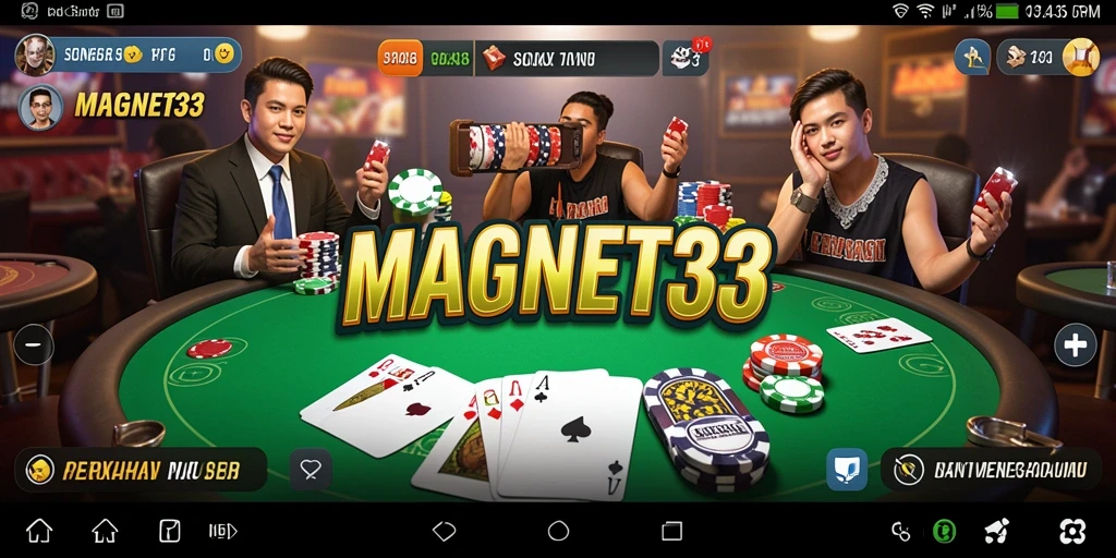 Screenshot gameplay MAGNET33 yang memperlihatkan aksi seru permainan Poker.