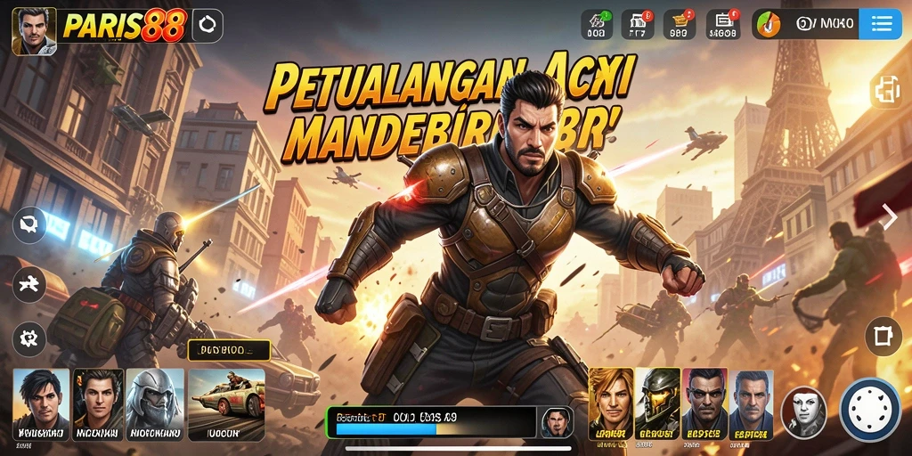Screenshot dari gameplay PARIS88 menampilkan aksi yang mendebarkan.