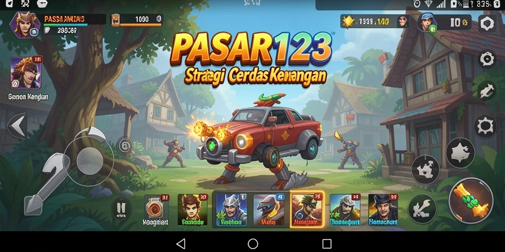 Tangkapan layar menunjukkan pertempuran strategi intens di PASAR123.