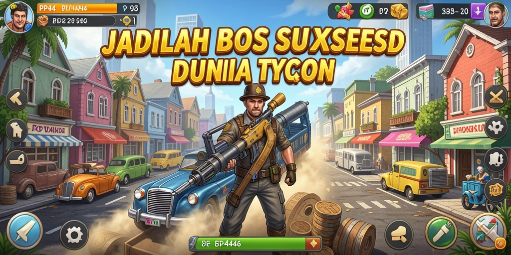 Tangkapan layar gameplay Tycoon yang menunjukkan pembangunan bisnis.