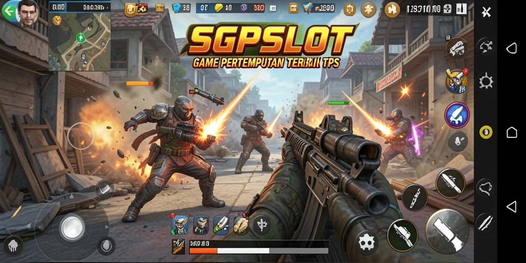 Screenshot SGPSLOT menunjukkan aksi tembak-menembak yang mendebarkan dalam gameplay TPS.