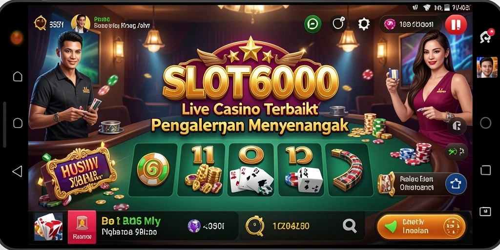 Gameplay seru dari SLOT6000 dalam suasana Live Casino.