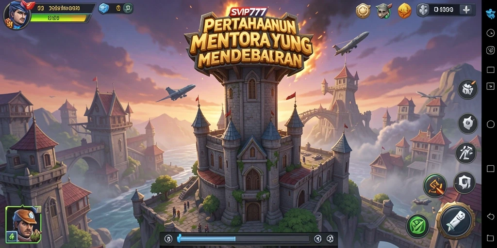 Gameplay menegangkan di SVIP777 dengan menara strategi melawan musuh.
