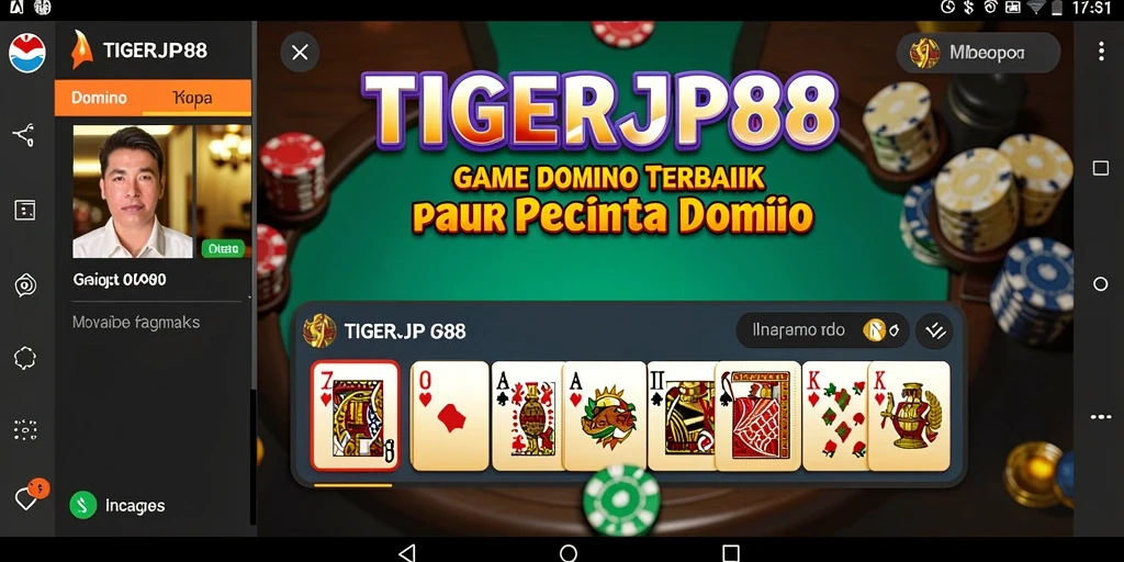 Tampilan gameplay menarik dari TIGERJP88 yang menampilkan pengalaman Domino.