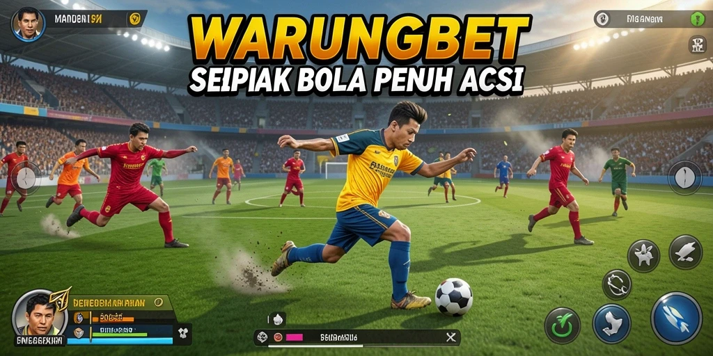 Tampilan menarik dari gameplay sepak bola di WARUNGBET.