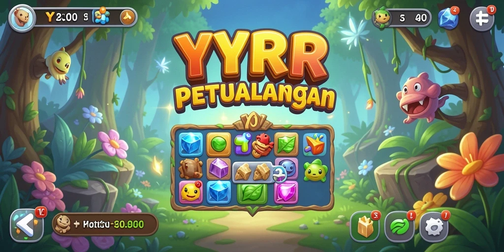 Tangkapan layar gameplay Match-3 yang seru dan penuh warna dari YYRR.